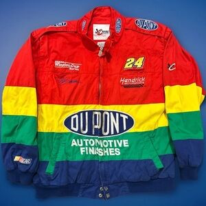 Jeff Gordon DuPont NASCAR Winston Cup Series Racing Jacket Size L Vintage 1990s